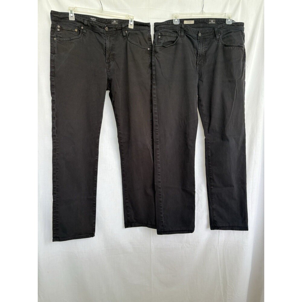 2 Adriano Goldschmied Jeans Mens 36x32 Black The Graduate Tailored Leg Pants